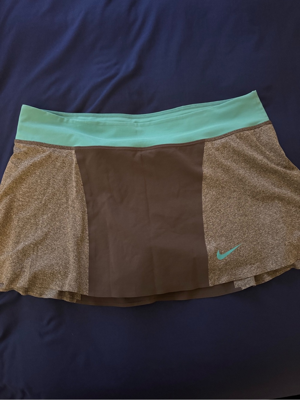 Nike Mini Skirt with Mint Waistband and Heathered Panels